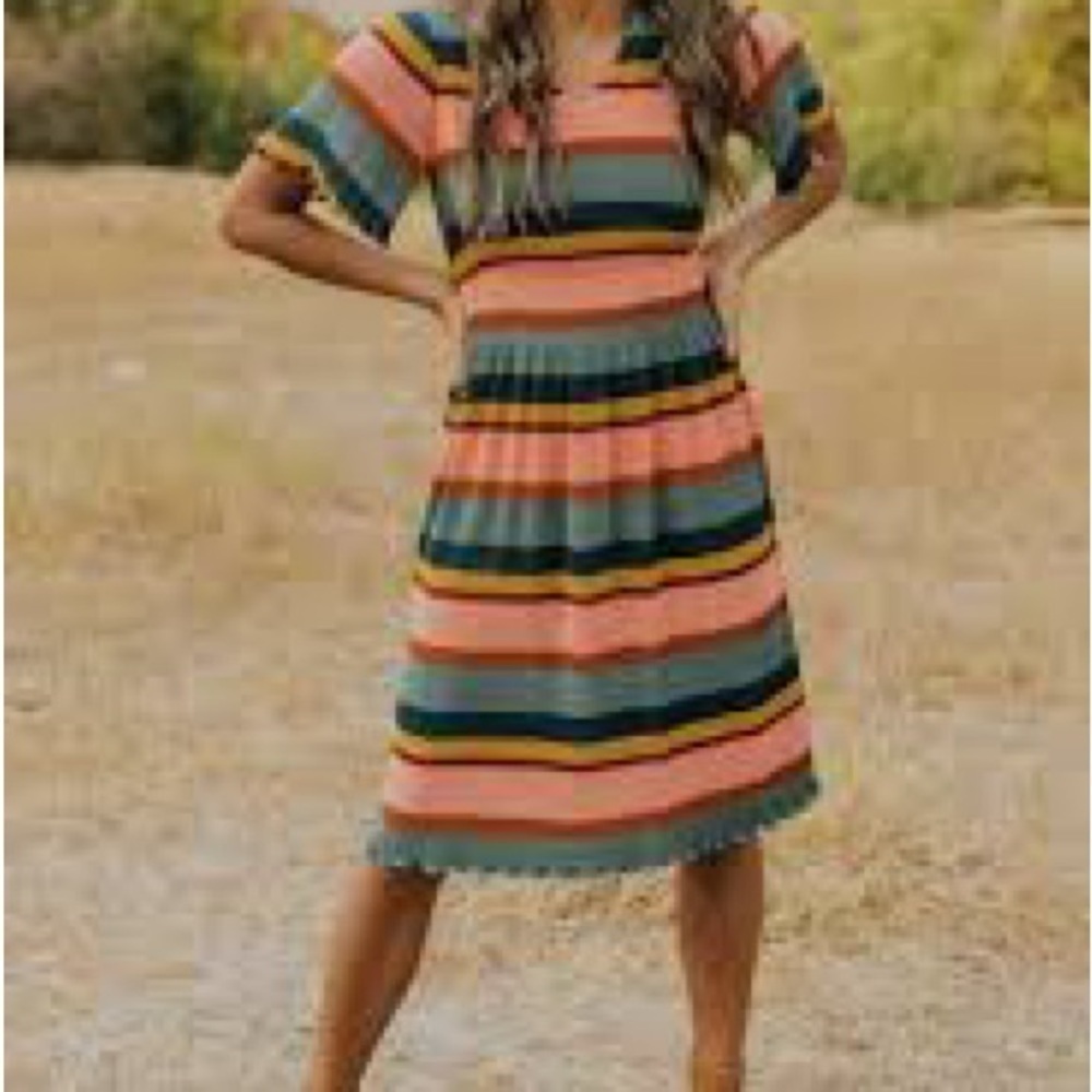 Roolee Striped Midi Dress - Multicolor